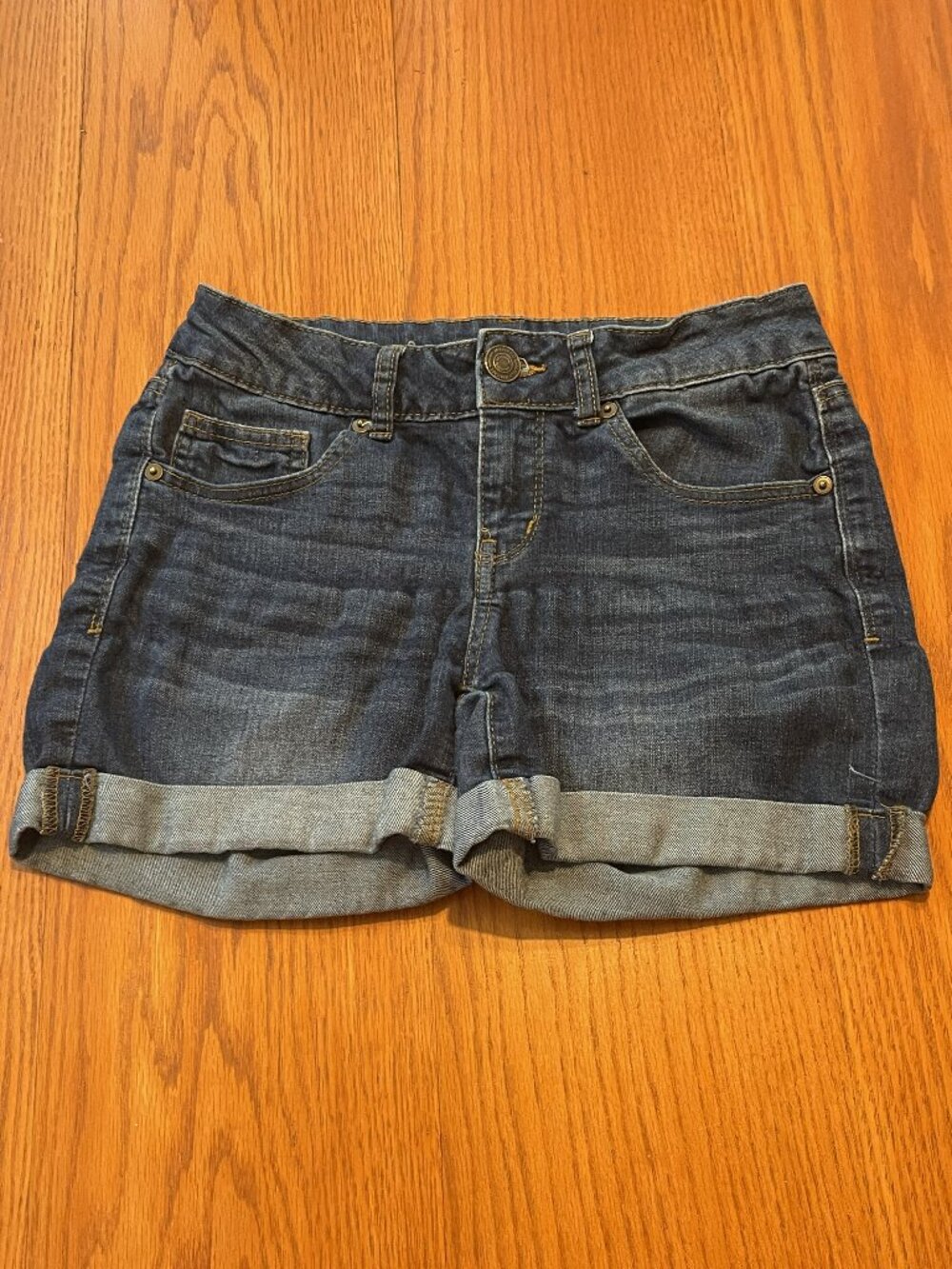 SO: Dark-blue Midi Jean Shorts